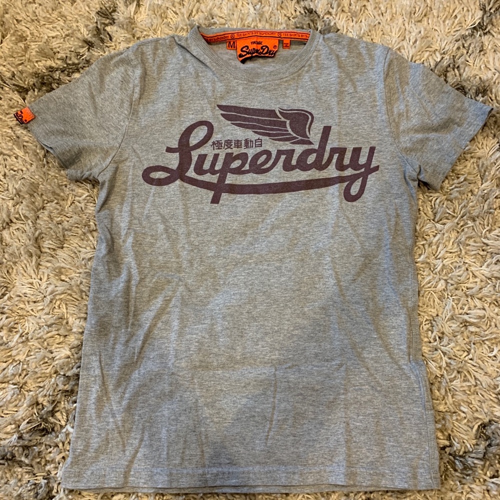 Superdry Grey Purple Tee Size M